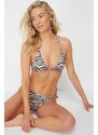 Trendyol Animal Patterned Triangle Tied Regular Bikini Set