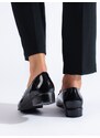 W. POTOCKI Black women's shoes made of patent leather Potocki