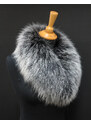 Špongr Kožešinový lem límec na kapuci z finského mývalovce 1024 BLACK & WHITE