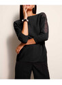 Černý svetr s hedvábím a krajkou, Création L Premium