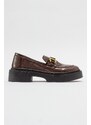 LuviShoes UNTE Coffee Turning Women's Loafers