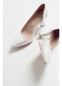 LuviShoes 353 White Skin Heels Women's Shoes
