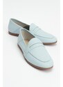 LuviShoes Bebe Blue Skin Genuine Leather Women's Flats