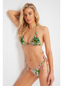 Trendyol Floral Patterned Triangle Embroidered Regular Bikini Set