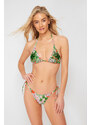 Trendyol Floral Patterned Triangle Embroidered Regular Bikini Set