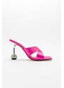 LuviShoes Wold Fuchsia Satin Women's Heeled Slippers