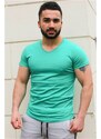 Madmext Plain Basic Green T-Shirt 3005