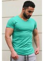 Madmext Plain Basic Green T-Shirt 3005