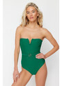 Trendyol Green Belted Strapless Regular Swimsuit