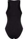 Trendyol Black Halter Neck Accessory Textured Regular Swimsuit