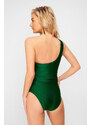 Trendyol Green One Shoulder Draped Regular Swimsuit