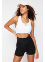 Trendyol White Backing/Shaping Tulle Detail Halter Neck Knitted Sports Bra