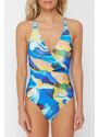 Trendyol Abstract Patterned Double Breasted Regular Swimsuit