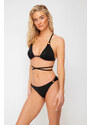 Trendyol Black Regular Bikini Bottom with Accessories