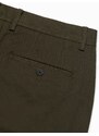 Ombre Clothing Pánské chino kalhoty SLIM FIT s jemnou strukturou - tmavě olivově zelené V4 OM-PACP-0190