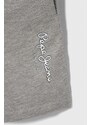 Dětské bavlněné šortky Pepe Jeans NEW EDDIE SHORT šedá barva, nastavitelný pas