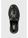Kožené mokasíny Karl Lagerfeld MACIE KL dámské, černá barva, na platformě, KL41210