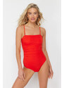 Trendyol Red Strapless Regular Swimsuit