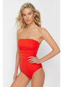 Trendyol Red Strapless Regular Swimsuit