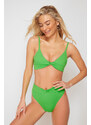 Trendyol Green Triangle Knot Bikini Top