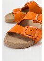 LuviShoes CHAMB Orange Suede Genuine Leather Women's Slippers.