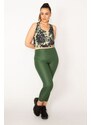 Şans Women's Plus Size Green Tulle Detailed Crop Scalpel