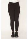 Şans Women's Black Plus Size Compression Leggings