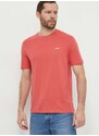 Bavlněné tričko HUGO červená barva