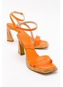 LuviShoes Reina Orange Skin Women's Heels Shoes