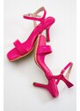 LuviShoes Women's Novel Fuchsia Skin Heeled Shoes
