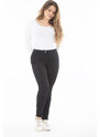 Şans Women's Plus Size Black Lycra 5 Pocket Skinny Jeans