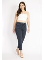 Şans Women's Navy Blue Plus Size 5 Pocket Jeans