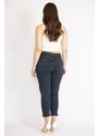 Şans Women's Navy Blue Plus Size 5 Pocket Jeans