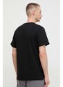 Bavlněné tričko Jack Wolfskin černá barva, 1808382