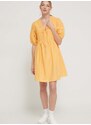 Bavlněné šaty Desigual LOMBARD oranžová barva, mini, 24SWVW60