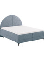 Světle modrá čalouněná dvoulůžková postel boxspring Cosmopolitan Design Sunset 180 x 200 cm