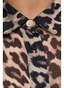 Košile Guess CLOUIS dámská, hnědá barva, regular, s klasickým límcem, W3GH61 WDW82