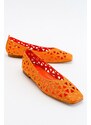 LuviShoes Bonne Women's Orange Flat Shoes