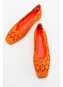 LuviShoes Bonne Women's Orange Flat Shoes