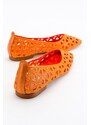 LuviShoes Bonne Women's Orange Flat Shoes