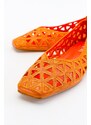 LuviShoes Bonne Women's Orange Flat Shoes