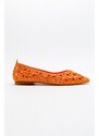 LuviShoes Bonne Women's Orange Flat Shoes