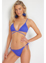 Trendyol Blue Gimped Regular Bikini Bottom