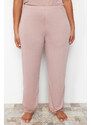 Trendyol Curve Dusty Rose Lace Knitted Pajama Set