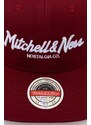 Čepice s vlněnou směsí Mitchell&Ness vínová barva, s aplikací