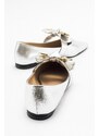 LuviShoes HELSI Women's Silver Bow Flat Flats