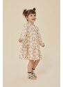 Dětské bavlněné šaty Konges Sløjd béžová barva, mini