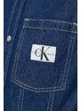 Džínová košile Calvin Klein Jeans dámská, tmavomodrá barva, regular, s klasickým límcem