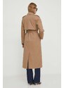 Trench kabát Aeronautica Militare dámský, béžová barva, přechodný, dvouřadový
