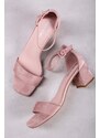 Refresh Světle růžové sandály na hrubém podpatku 171830